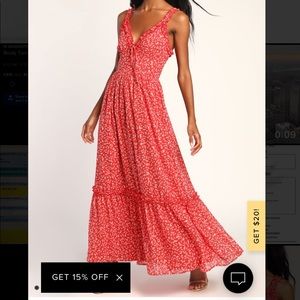 Lulu’s Red Floral Dress